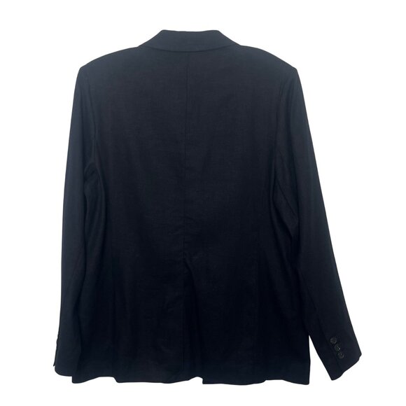 Liz Claiborne Blazer Womens Size 20W Black Linen Blend New WOT - Picture 2 of 8